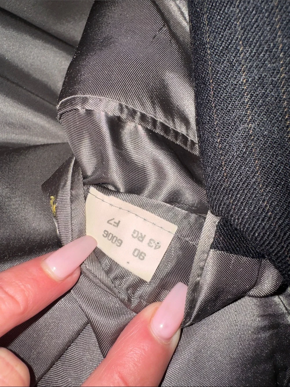 Brooks Brothers Men's Dark Gray with rust Pinstripes Blazer Two-Button 43R